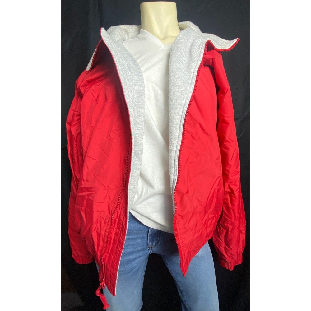 RED Nylon Packable‎ Hooded Jacket Lightweight Water Resistant Casual Outdoor